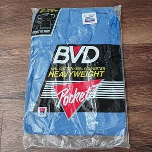 Vintage 1990s BVD Pocket T Shirt Mens XL Blue Made in USA in Package